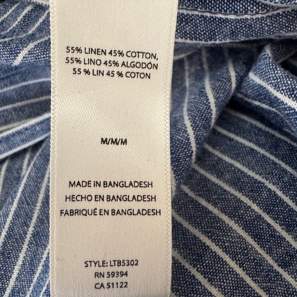 beachlunchlounge Blue Striped Tie-Waist Wide-Leg Pants | M - Picture 5 of 7